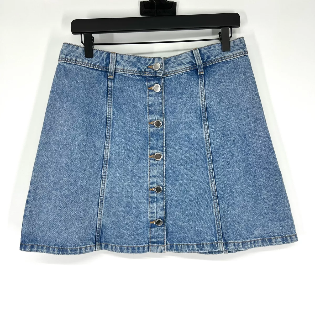 Button front denim 2024 skirt h&m
