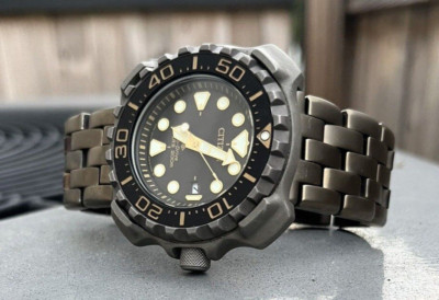 24mm Gray Coated Stainless Steel Bracelet for Citizen BN0220-16E  BN0226-10P