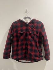 Boston Traders Jacket Womens Medium Red Black Buffalo Plaid Sherpa Lined Flannel