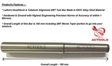 NEW Lathe Alignment Test Bar Shank Size 1MT, 2MT, 3MT, 4MT, 5MT, 6MT ACTOOLS