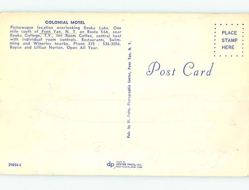 Pre1980 MOTEL SCENE Penn Yan New York NY make an offer hk0992 eBay