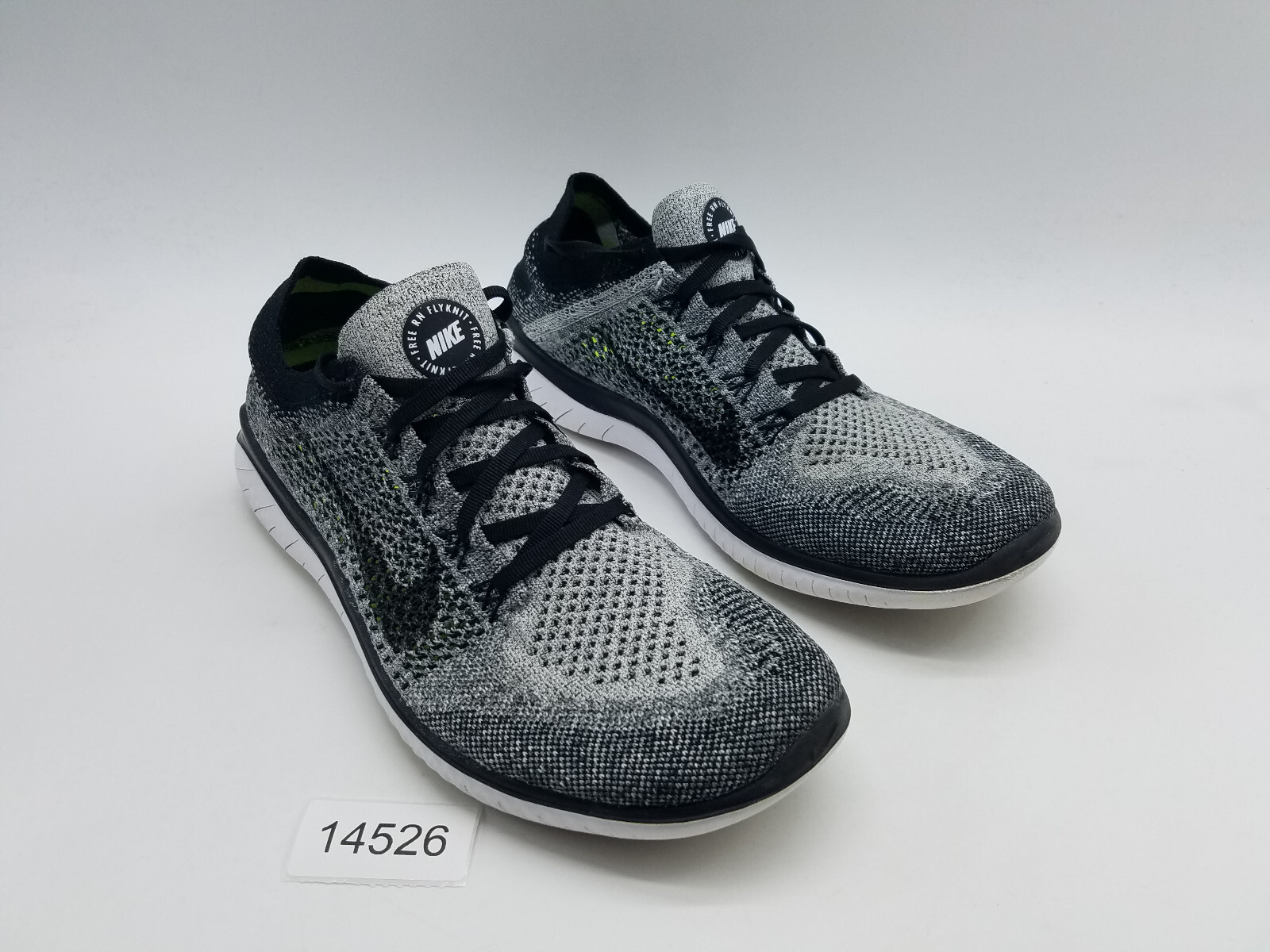 Nike Free RN Flyknit 2018 Men's Size Running Shoes Black White Oreo