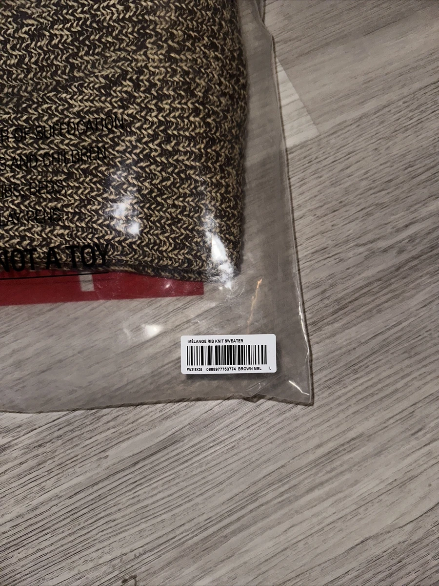 Supreme Melange Rib Knit Sweater Size Large Brown FW21 Supreme New