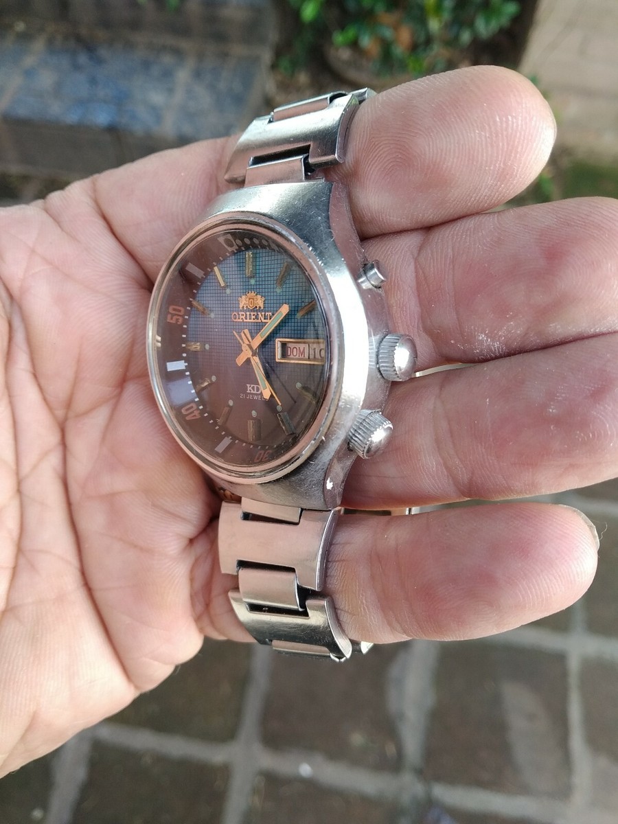 ORIENT KING DIVER Automatic RARE 2 CROWNS BIG TALL ROTATING BEZEL