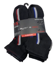 New Layer 8 Mens Performance 15 Pack Quick Dry Quarter Cushion Socks.