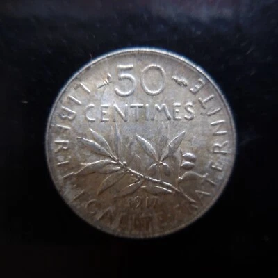 Pièce monnaie 50 centimes 1917 Semeuse République Française O. ROTY N4057 - Photo 1/4