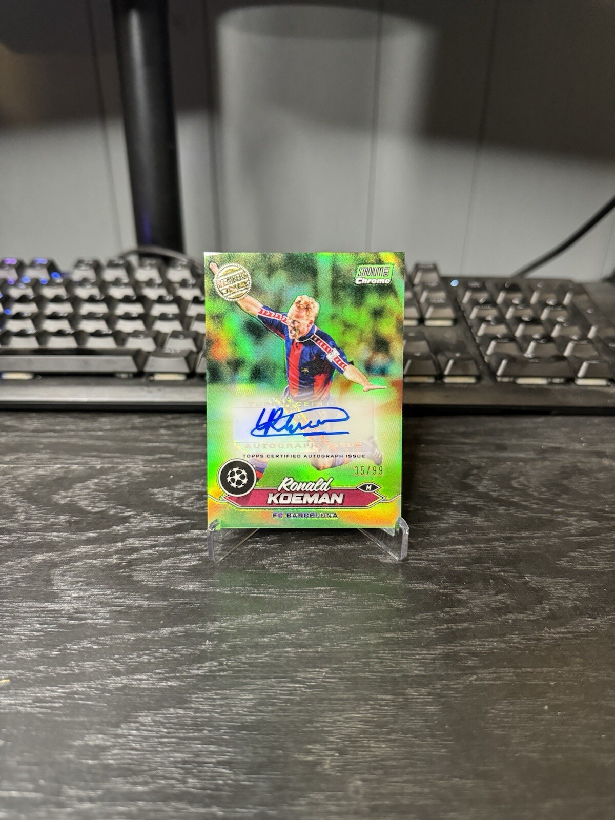 2023-24 Topps Stadium Club Chrome Ronald Koeman Green Refractor Auto /99