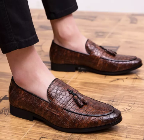Mens Slip On Nightclub Pu Leather 