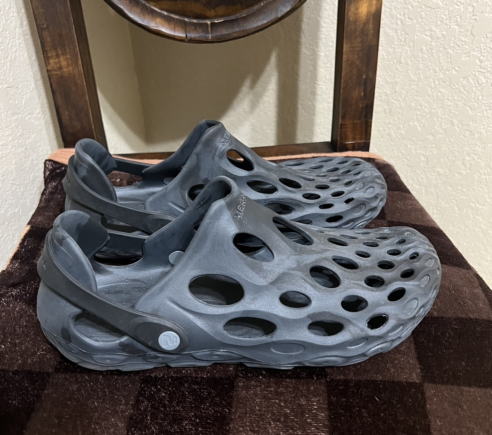 Merrell Hydro Moc Drift Uomo Taglia 10 Nero Spiaggia Outdoor Sandali Scarpe Escursionismo