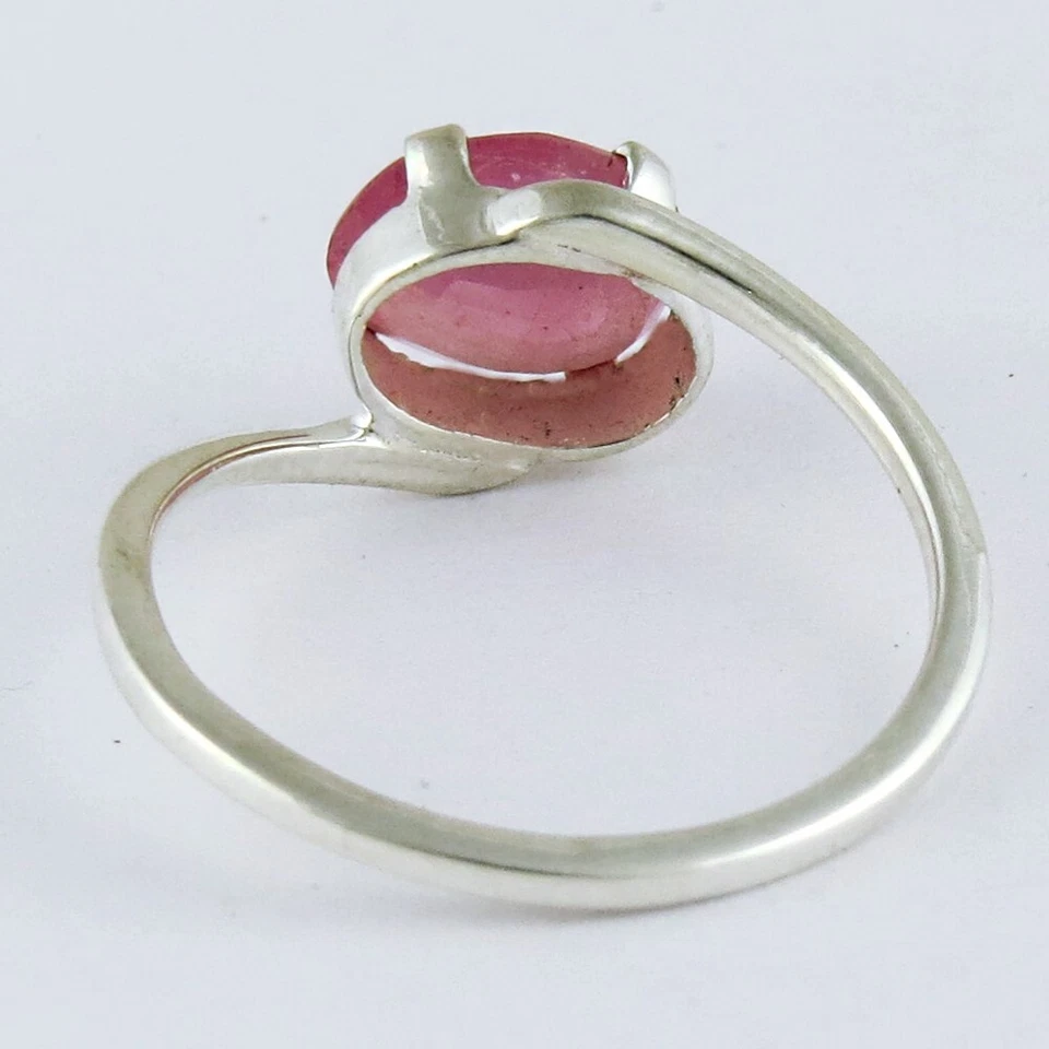 Natural Ruby Silver Handmade Ring 925 Sterling Pink Gemstone Rings Women Gift - Image 3 of 4