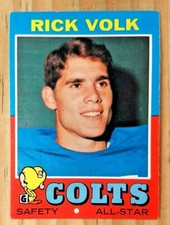 1971 TOPPS RICK VOLK CARD#32 BALTIMORE COLTS GIANTS DOLPHINS MICHIGAN WOLVERINES