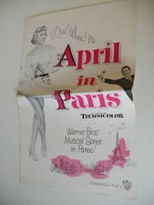Doris Day Ray Bolger Claude Dauphin April in Paris 1952 Pressbook Original