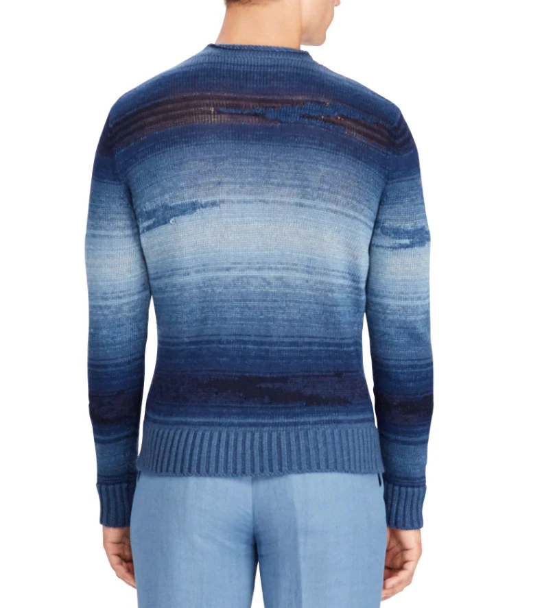 Suéter de lino Ralph Lauren etiqueta púrpura Italia para hombre azul ombre suroeste $1,495 Foto 4 de 4