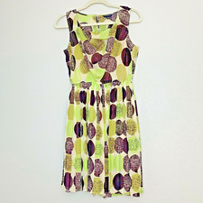 Banana Republic Dress Womens Size 4 Polka Dot Cowl Neck Lined Pleated Skirt