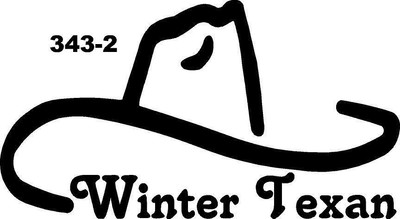 winter texan cowboy hat donna mcallen weslaco alamo  VINYL DECAL STICKER 343-2