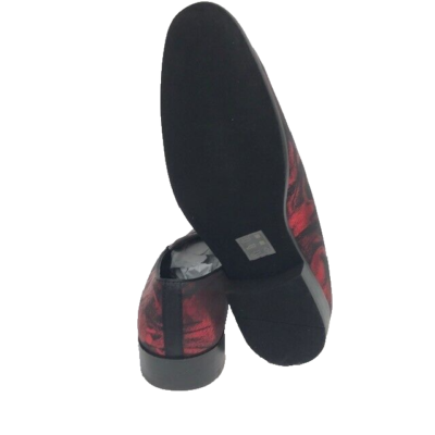 Amail Men\'s Red Slip on Shoes Metallic Abstract with Horn Tassels Sizes 9 - 11 Amazon.com | Amali Heath - Mens Dress Shoes with Gunmetal  main image 2