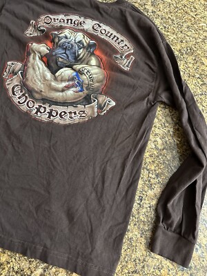 Vintage 90s Orange County Choppers NY New York Bull Dog Long