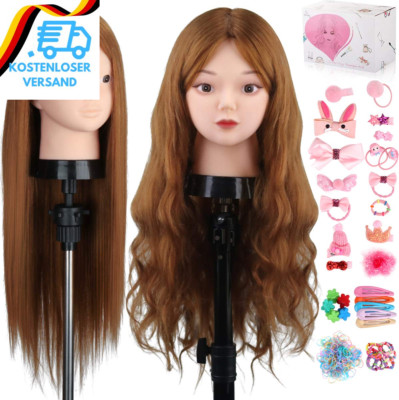 Topdirect 60Cm/23.5 Zoll 80% Echthaar Haar Frisierkopf Schminkpuppe Kopf, Bilden