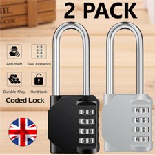 2 Pack 4 Digit Combination Lock Outdoor Waterproof Padlock for School Gym Locker