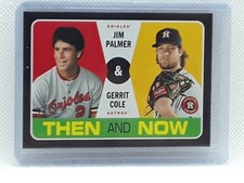Jim Palmer + Gerrit Cole 2020 Topps Heritage Baseball Then And Now Insert
