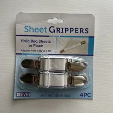 EVRI Bed Sheet Straps Grippers Fasteners Elastic Fastening Strong Clamps 4 piece