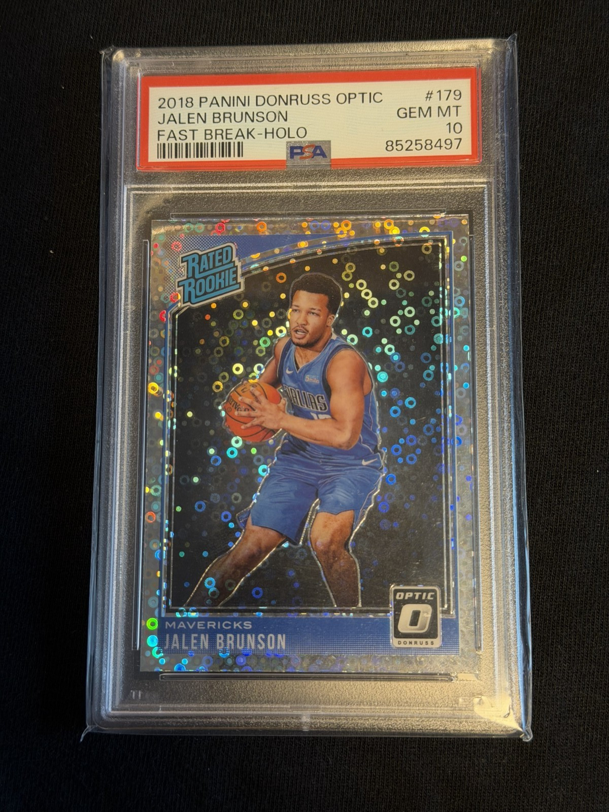 2018 Jalen Brunson Panini Donruss Optic Fast Break HOLO #179 PSA 10