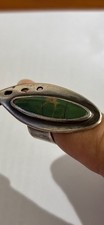 Vintage  Sterling Green stone Native Style Large  Ring 6.5