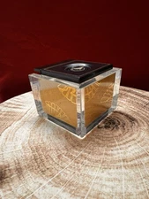 Vintage Lighter Ronson Table Lighter Japan Black Gold Acrylic Crown Piezo 60s 70