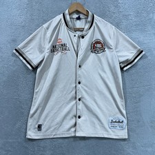 Vtg 1946 NBA Basketball Jersey Mens Medium Cream Mesh Short Sleeve Snap Front