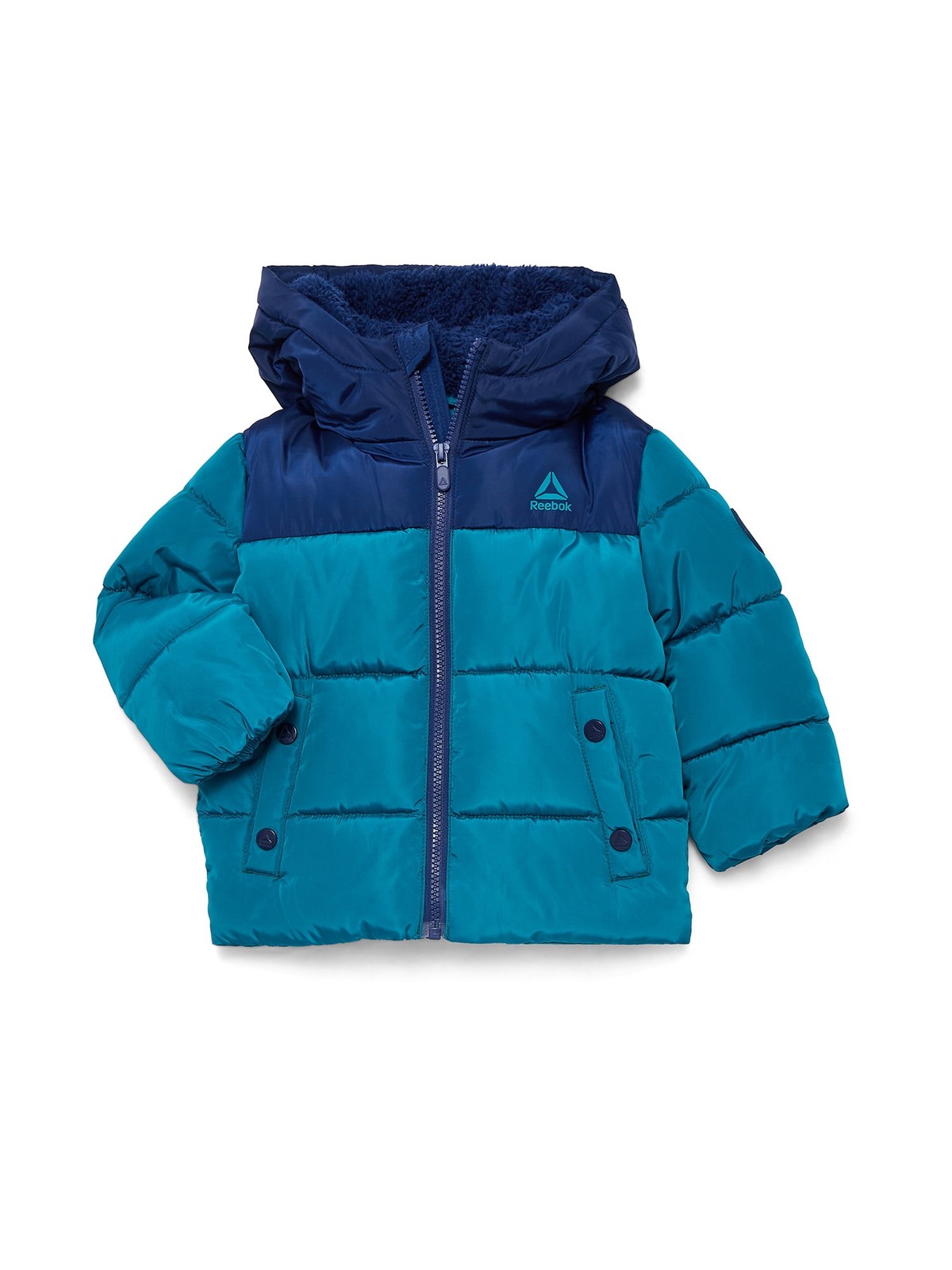 Reebok Toddler Heavyweight Puffer Jacket with Hood, Water-Resistant Shell, thumbnail 4