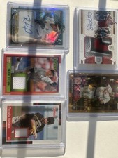 Baseball Card Lot (5 Total Cards) Autos/game-used Relics/numbered Cards