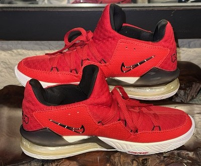 Nike LeBron 17 Low Red Black Air Max Sneakers Mens Size 12 Basketball Shoes VG++