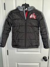 Boys EUC Nike Air Jordan Hooded Puffer Coat Size M 10-12