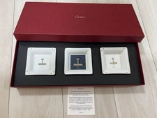 Cartier Vide Poche Mini Jewelry Tray Plate Trinity motif 3 set Dish Auth New Box