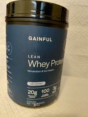 Gainful Lean Whey Protein Powder Unflavored Unsweetened 20g Gluten-Free 13.8oz