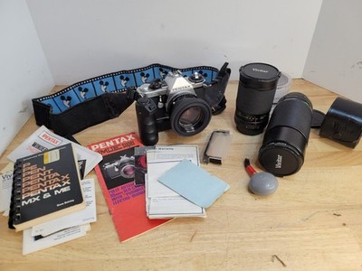 Pentax ME Super 35mm Film Camera with 50 mm lens,Vivitar, paperwork UNTESTED
