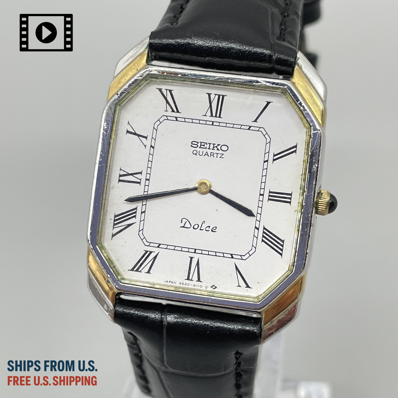 Qz Seiko from White Roman 1983 US Men's 9520-5110 Vintage -Ships [N.MINT] Dolce - vintagewatches.pk