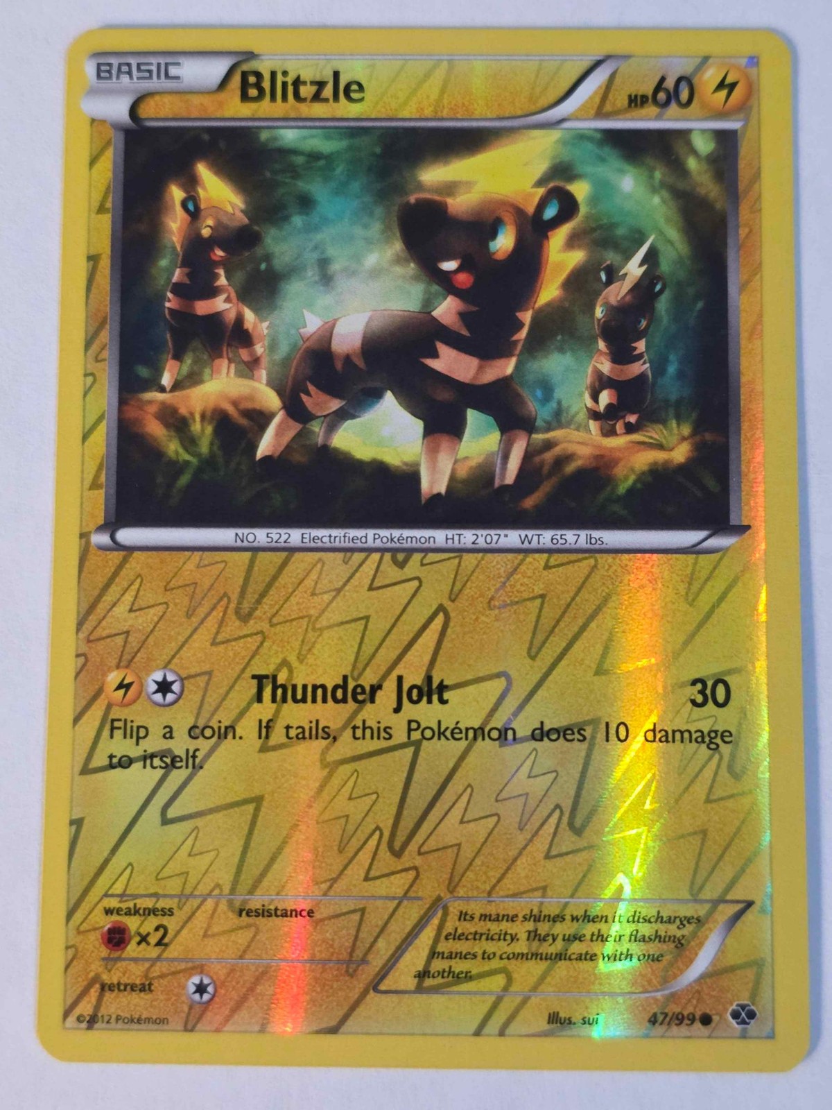 Blitzle 47/99 Common Next Destinies Pokemon REVERSE HOLO NM