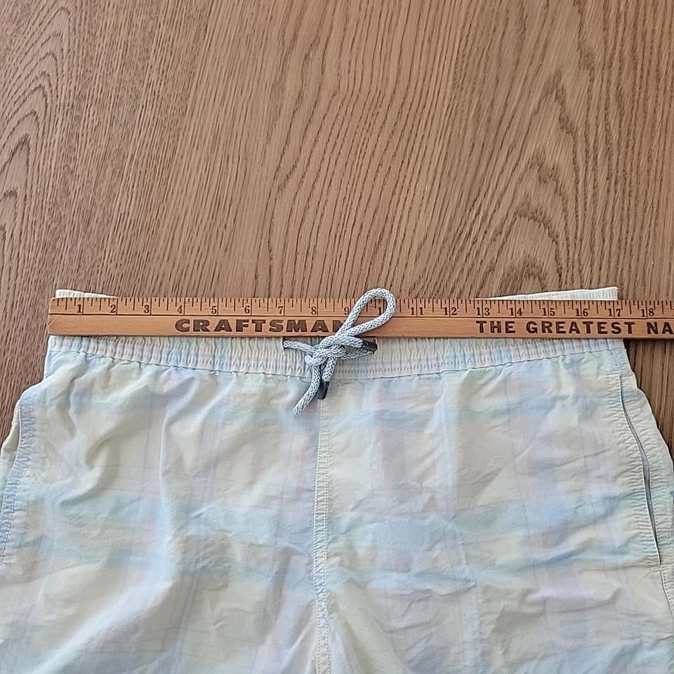 Vilebrequin Swim Shorts Men's Large Drawstring Yellow Plaid Lined Pockets Pastel - Image 4 of 4