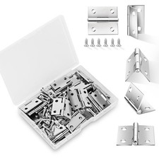 14 Sets Small Hinges with Screws, Stainless Steel Jewelry Box Small, Silver