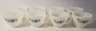 Vintage Fire-King Oven Ware Bonnie Blue Carnation Coffee/Tea Cups Set of 8