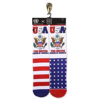 ODD SOX Sublimation United States Sizes 6-12 Crew Socks NEW