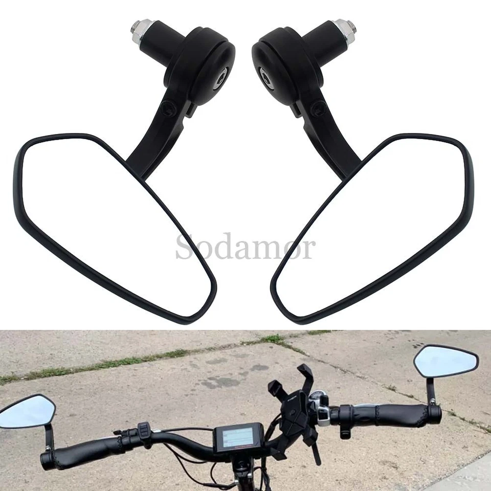 Handle Bar Ends Rearview Side Mirrors For Kawasaki Suzuki Yamaha Polaris — 第 4/4 张图片