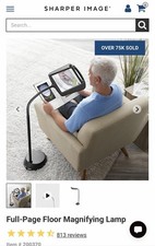 Sharper Image Lighted Floor Magnifying Lamp 1.75x 7in Lens Black 200370