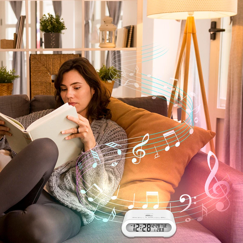 Radiowecker Wecker Radio FM Alarm Temperatur Timer Display weiß - Bild 4 von 4