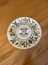 Wedgwood 1976 Calendar Plate - "Robin" 6th Series - Birds & Flowers - 10"