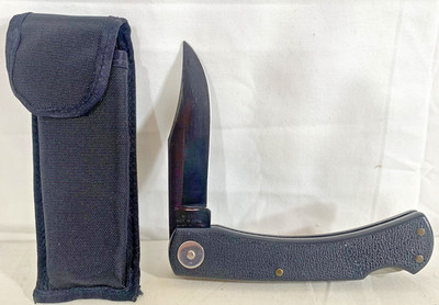 PARKER IMAI Seki Japan K-139 Eagle BLACK 5'' SURGICAL STEEL Lockback Knife+Sheath