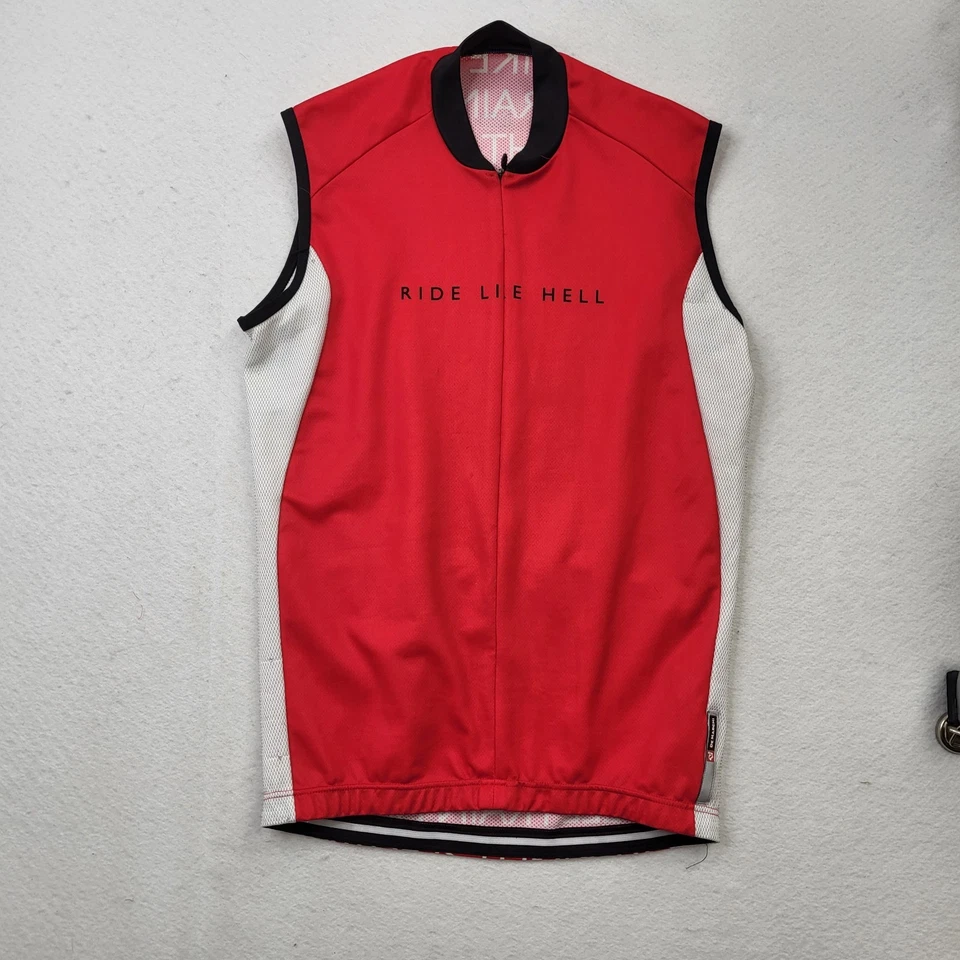 Camiseta deportiva de ciclismo De Marchi Ride Like Hell Italia talla L bolsillos traseros sin mangas Foto 2 de 4