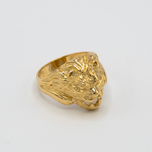 Bague homme or jaune 18 carts 750 « tête de lion » bague homme en but 18 cart... - Photo 5/11