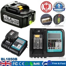 For Makita 18V 5.0Ah BL1850B Battery Li-ion LXT BL1830 BL1850 Charger or DC18RC